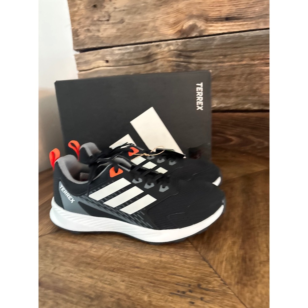 Adidas Terrex Tracefinder J Mens Trail Running‎ Shoes Black Orange JS0849 Sz 6.5